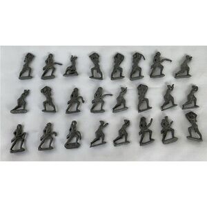 Lot of 24 Vintage Metal Toy Soldiers Riflemen Antique Tin Pewter Lead
